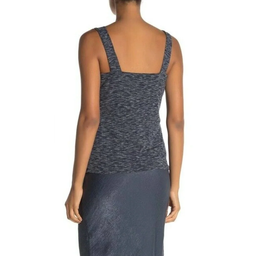 Bobeau Blue Ribbed Tank Top Small